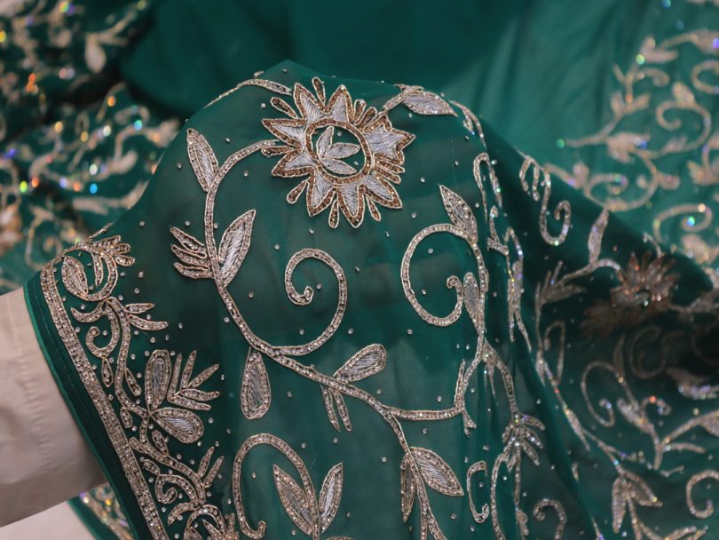 “The Persian Green” Premium Handcrafted Saree| - Image 5