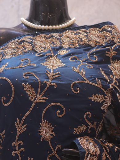 “The Teal Blue” Premium Handcrafted Saree