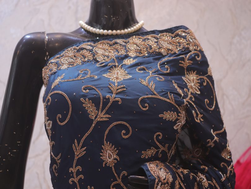 “The Teal Blue” Premium Handcrafted Saree