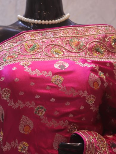 "The Rani Pink" Premium Banarasi Silk Saree
