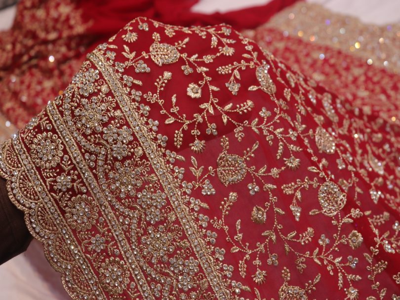"The Royal Maroon" Premium Designer Saree with Veil - Image 5