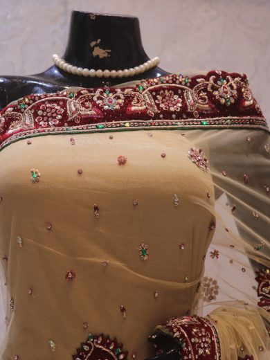 “The Golden Petals” Premium Handcrafted Saree