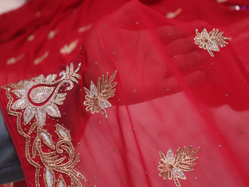 “The Maroon Splash” Premium Handcrafted Saree - Image 5
