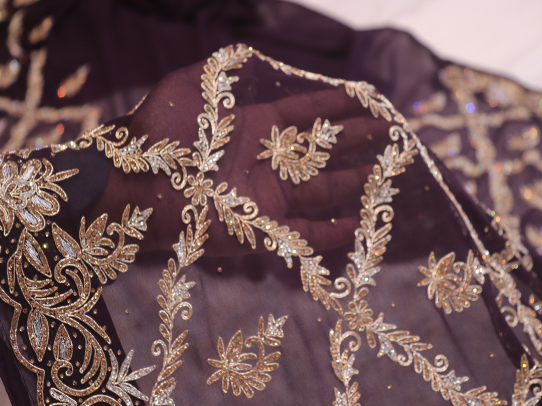 “The Dark Purple” Premium Designer Saree - Image 5