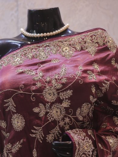 “The Dark Mauve” Premium Designer Saree