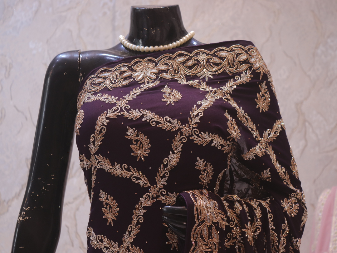 “The Dark Purple” Premium Designer Saree