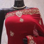 “The Maroon Splash” Premium Handcrafted Saree