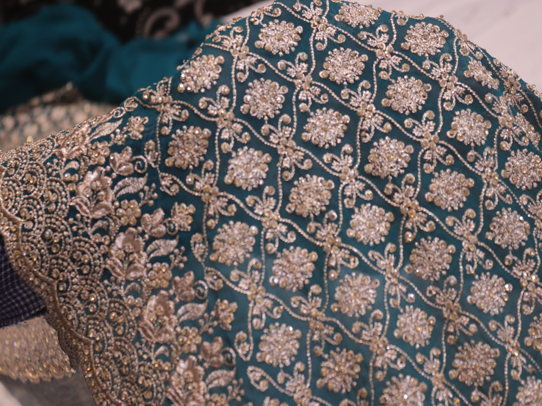 "The Persian Green" Premium Designer Saree - Image 5