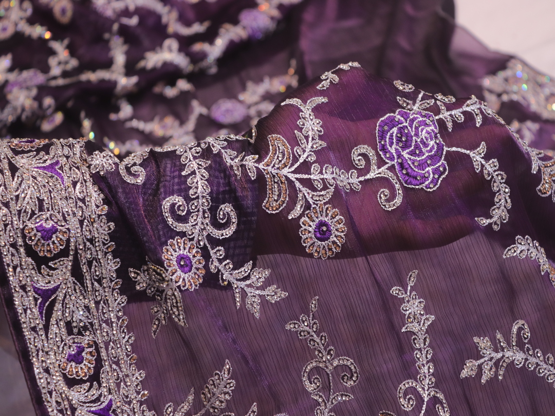 “The Russian Violet” Premium Designer Saree - Image 5