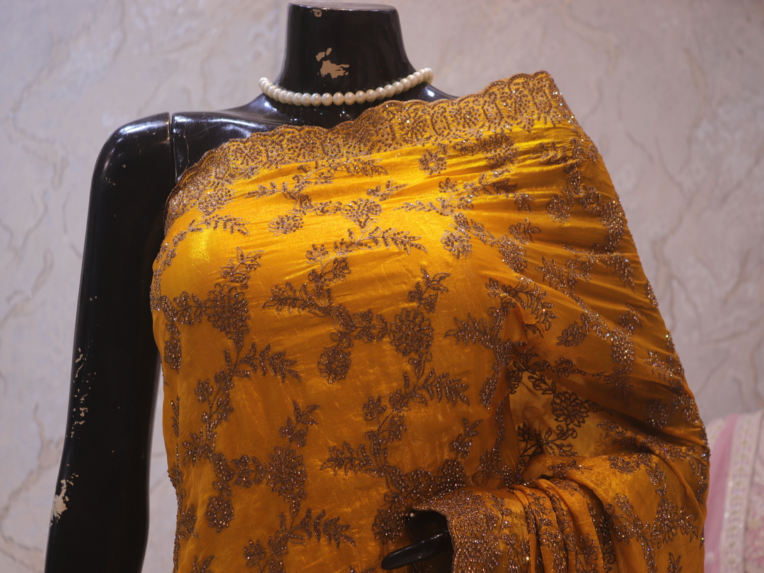 “The Metallic Yellow” Premium Designer Saree