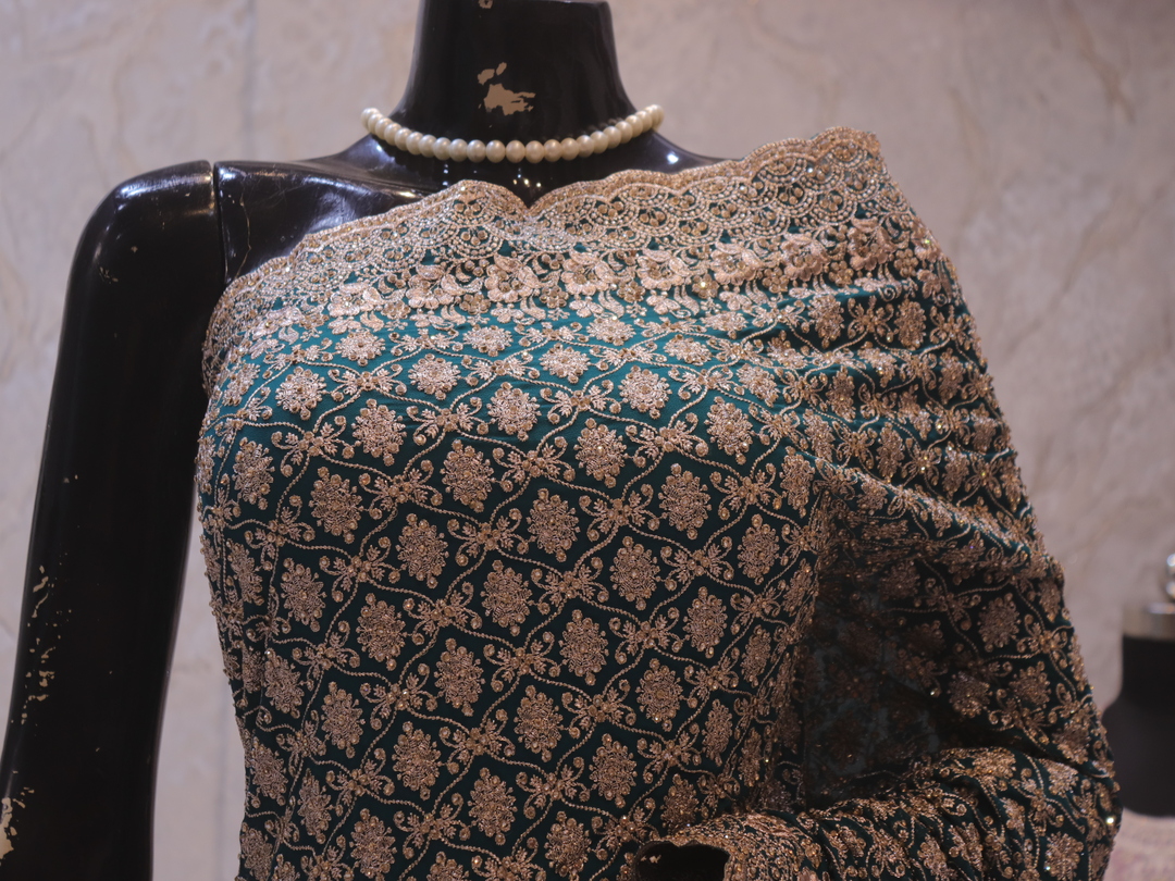 "The Persian Green" Premium Designer Saree