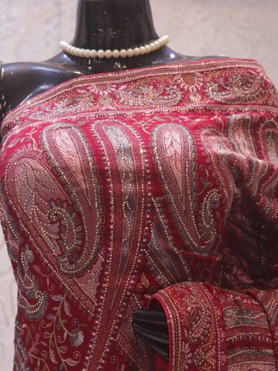 "The Raspberry Sorbet" Premium Rajwadi Saree
