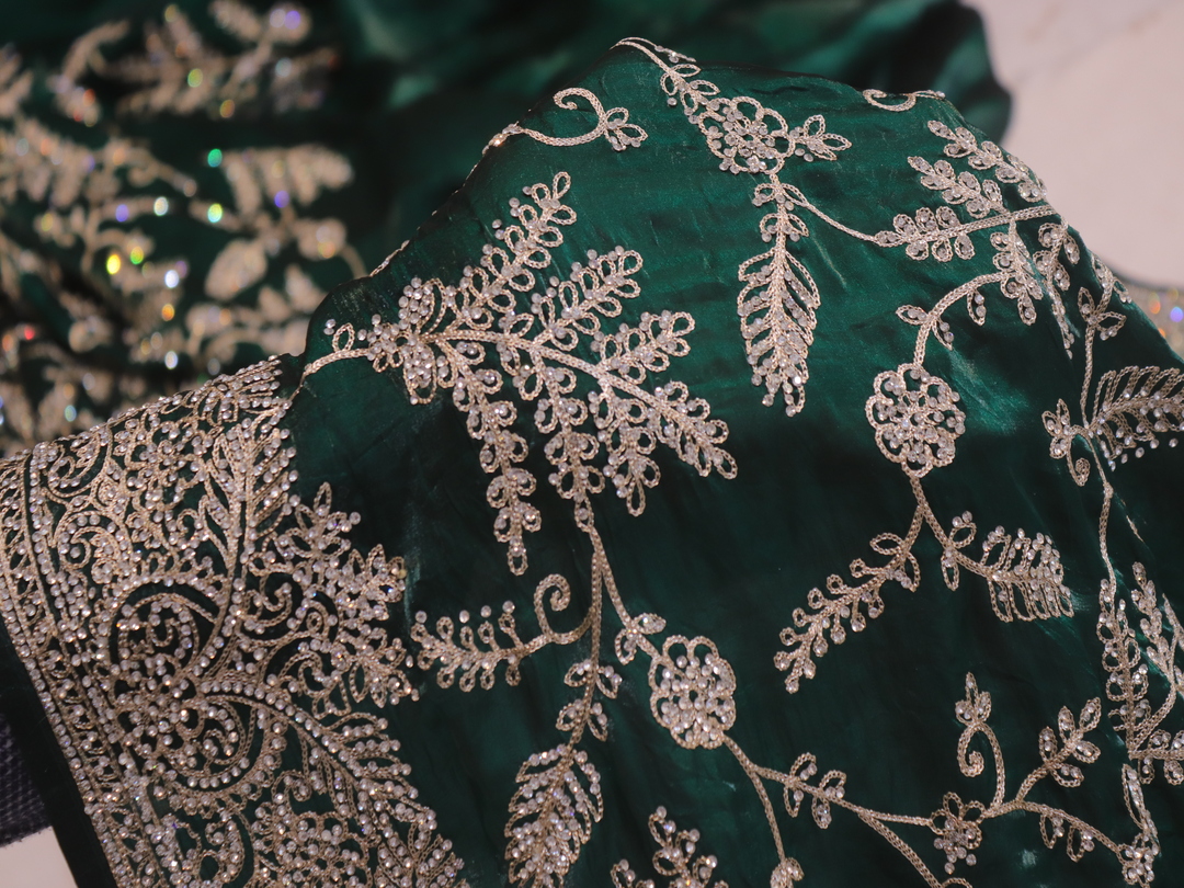 “The Turkish Green” Premium Designer Saree - Image 5
