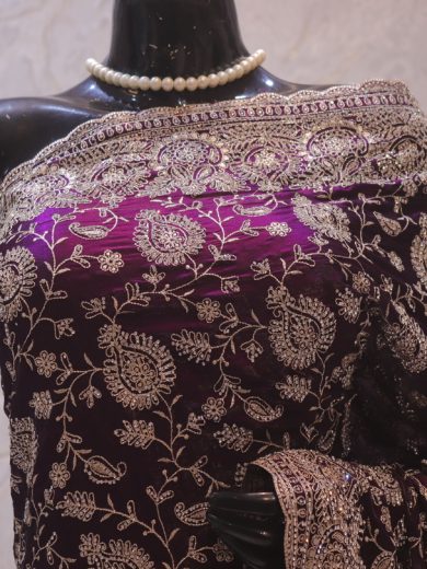“The Russian Violet” Premium Designer Saree
