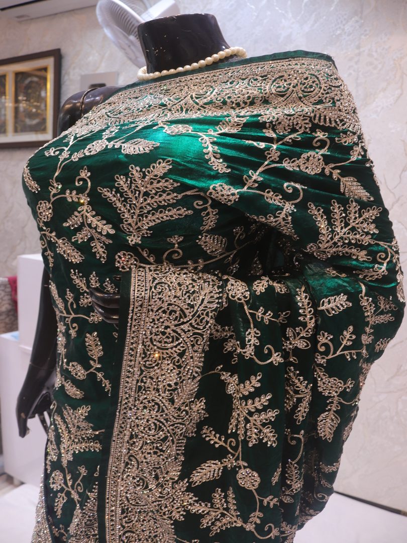 “The Turkish Green” Premium Designer Saree - Image 4