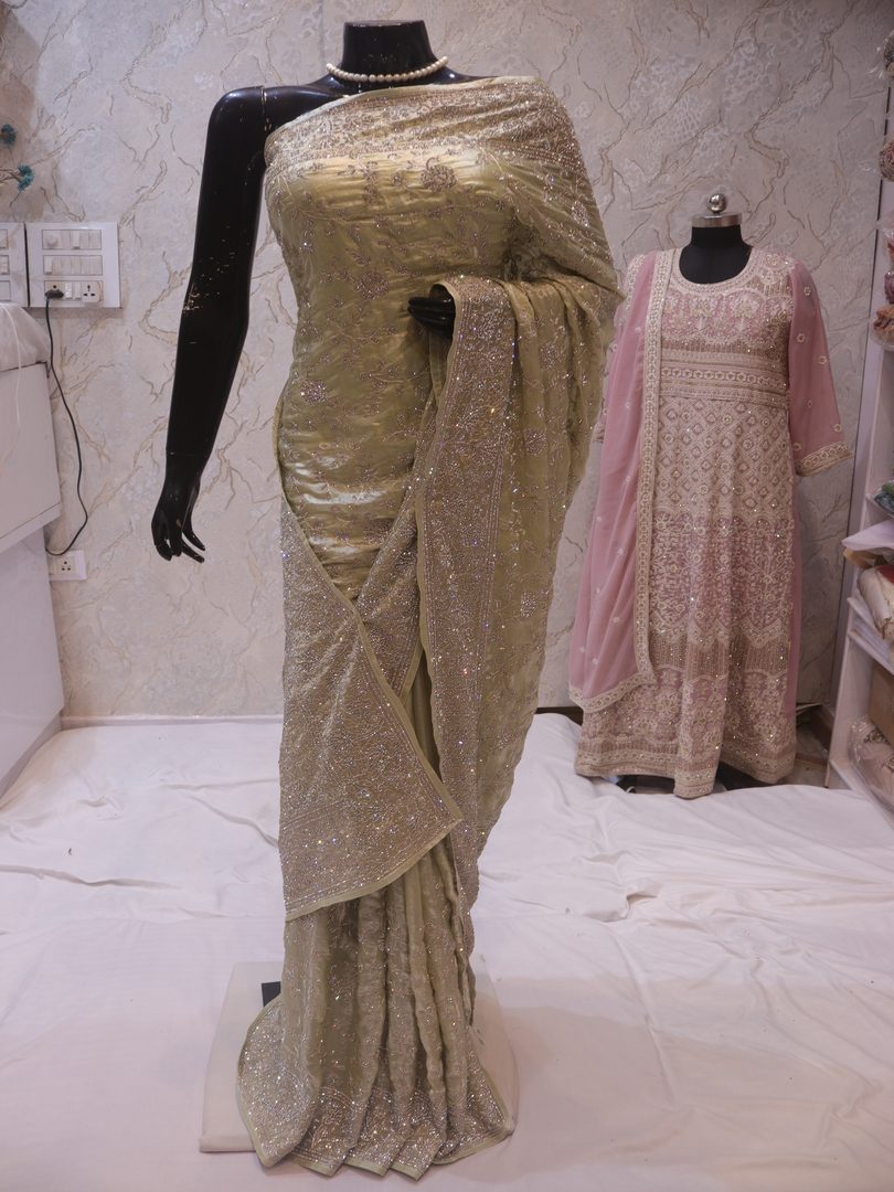 “The Laurel Green” Premium Designer Saree - Image 3
