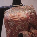 "The Glittering Peach" Premium Designer Saree