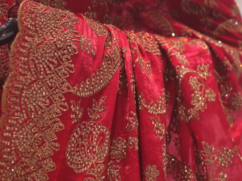 “The Prismatic Red” Premium Designer Saree - Image 5