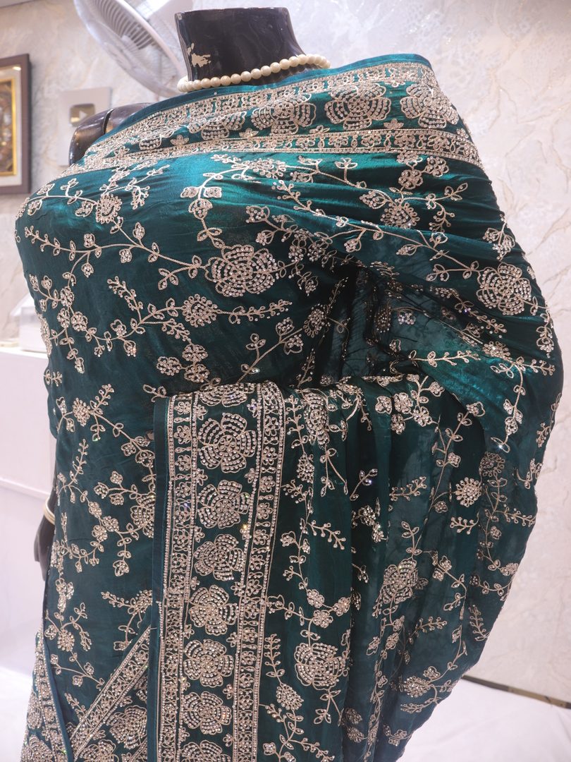 “The Prussian Green” Premium Designer Saree - Image 4