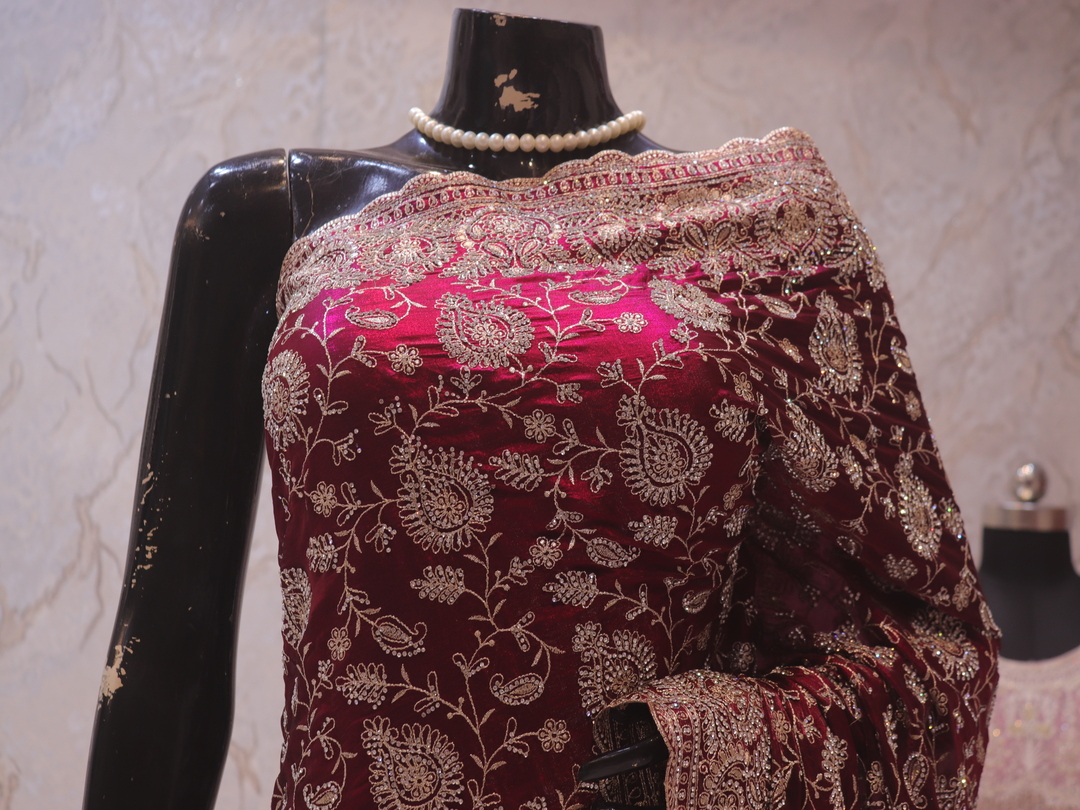 “The Mulberry Splash” Premium Designer Saree