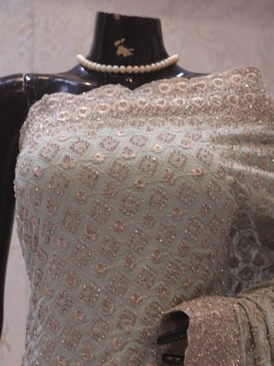 "The Light Turquoise" Premium Designer Saree