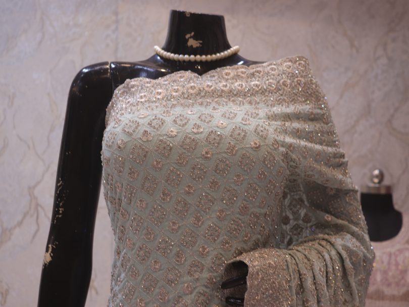 "The Light Turquoise" Premium Designer Saree