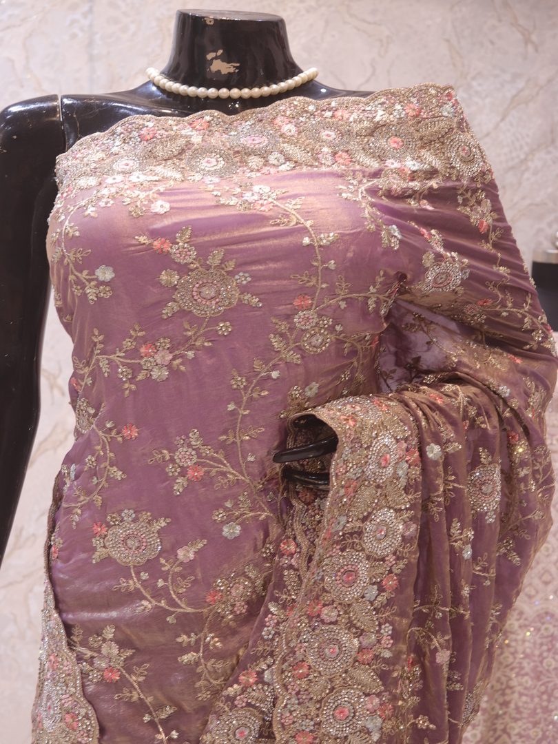 "The Dusty Purple" Premium Designer Saree - Image 2