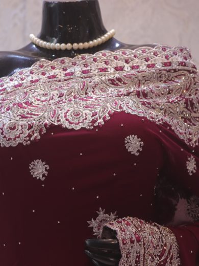 “The Wine Splash” Premium Designer Saree