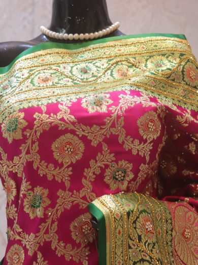 "The Fuchsia Pink" Premium Banarasi Silk Saree
