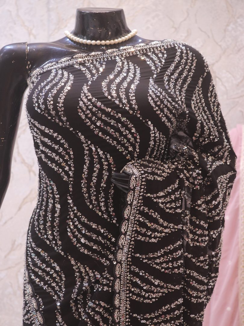 "The True Black" Premium Designer Saree - Image 2