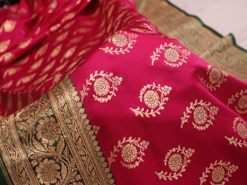 "The Magenta Pink" Premium Banarasi Silk Saree - Image 5