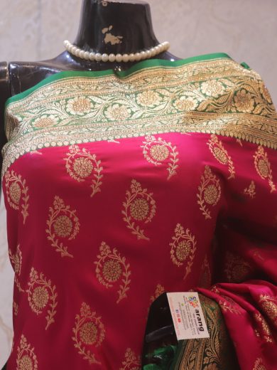 "The Magenta Pink" Premium Banarasi Silk Saree
