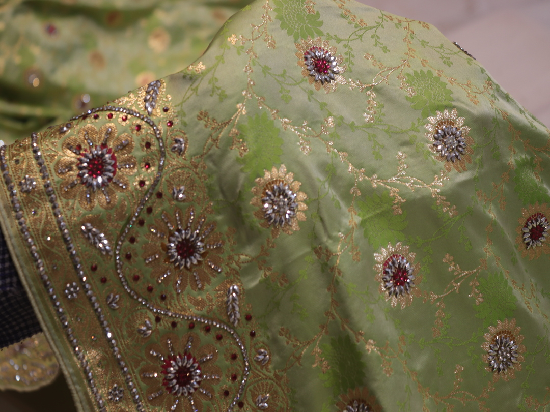 "The Celadon Green" Premium Banarasi Silk Saree - Image 5