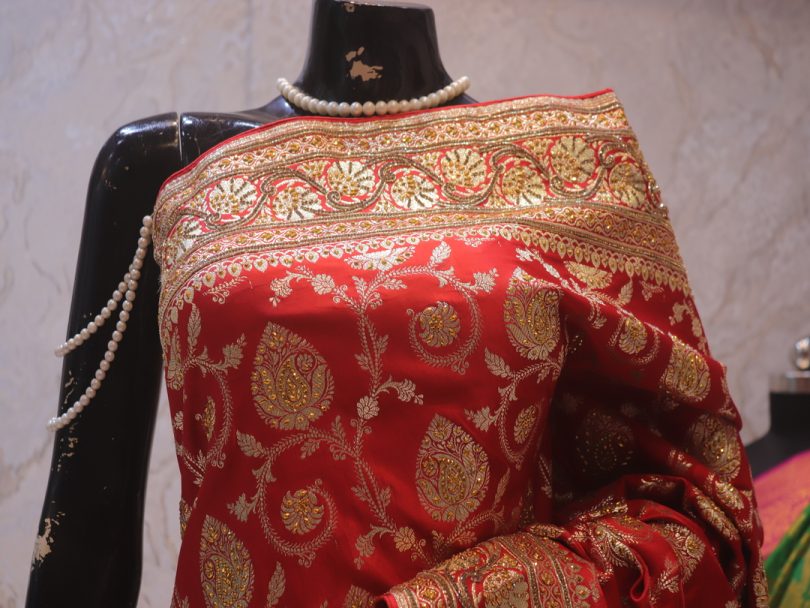 "The Bridal Red" Premium Banarasi Silk Saree