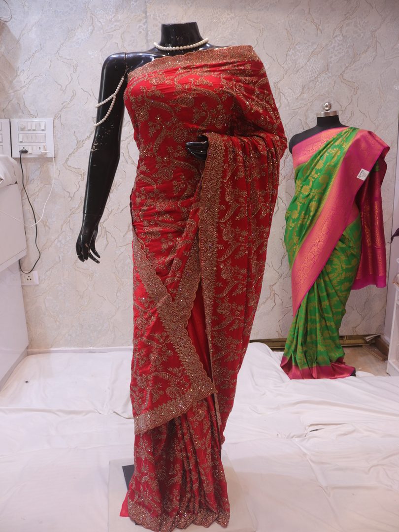 “The Majestic Red” Premium Designer Saree - Image 3