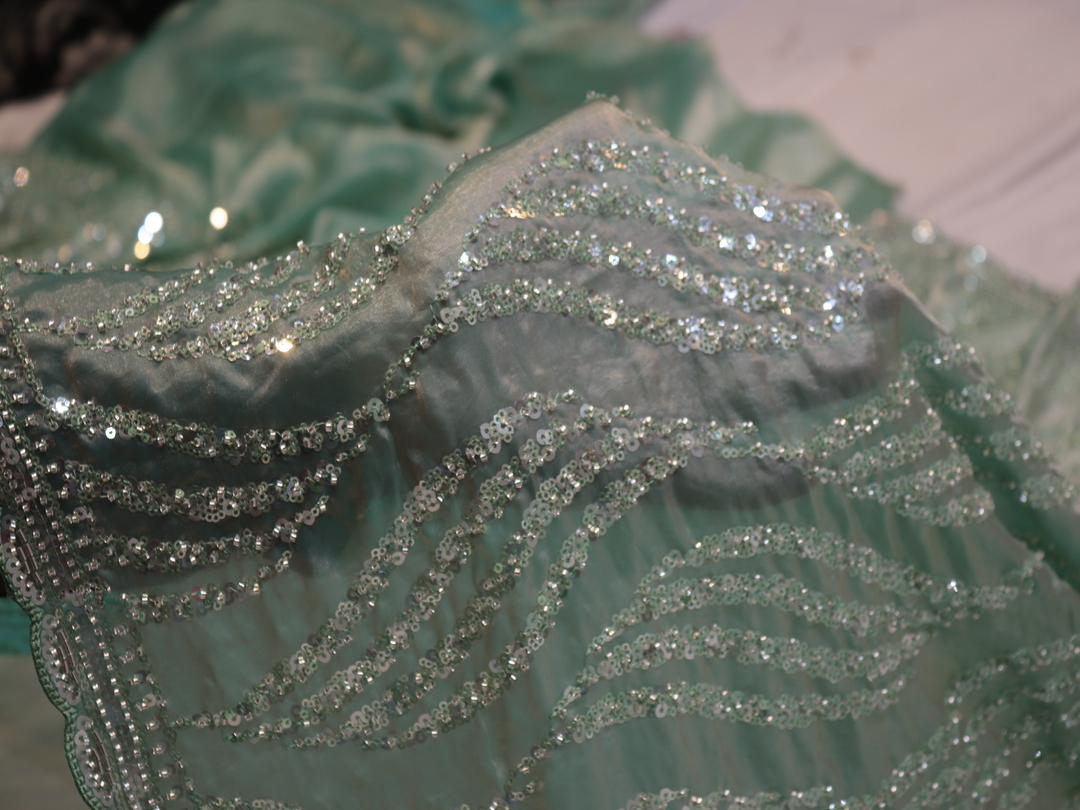 "The Light Turquoise" Premium Designer Saree - Image 5