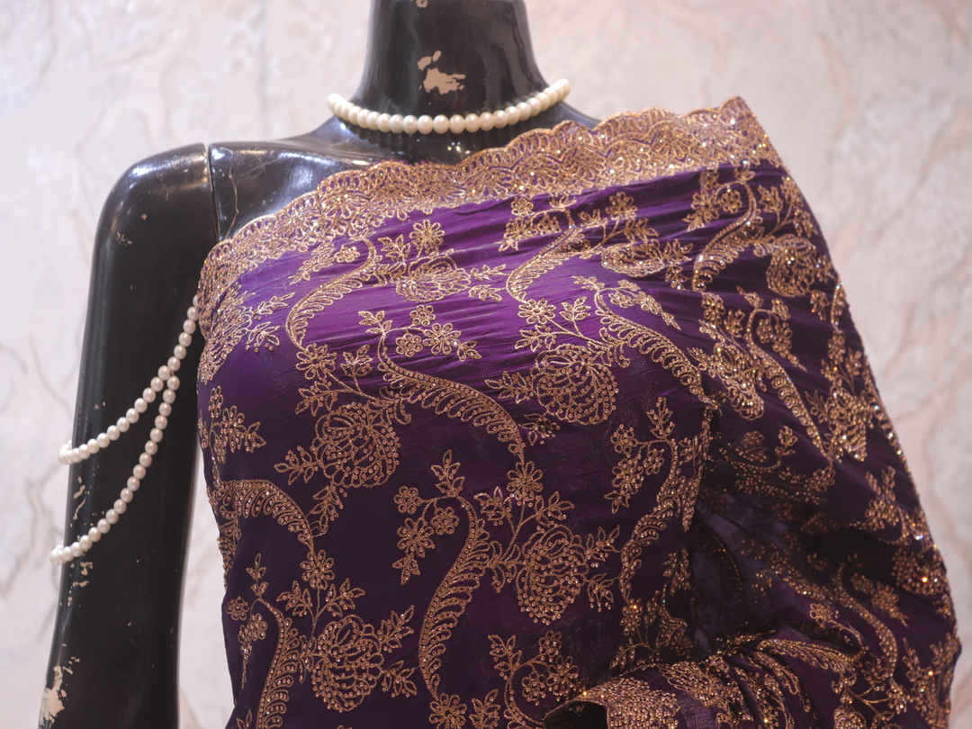 “The Eminence Purple” Premium Designer Saree