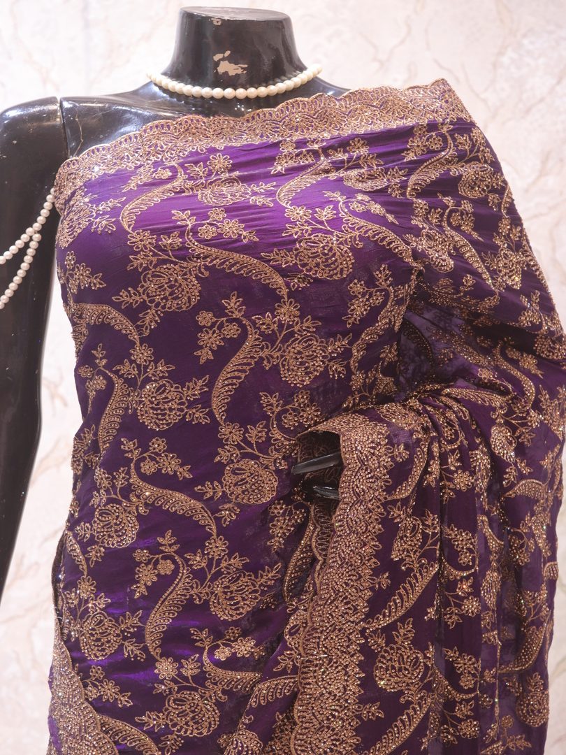 “The Eminence Purple” Premium Designer Saree - Image 2