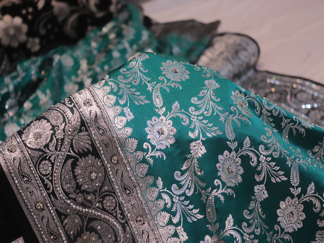 "The Persian Green" Vol 8 Premium Banarasi Silk Saree - Image 5