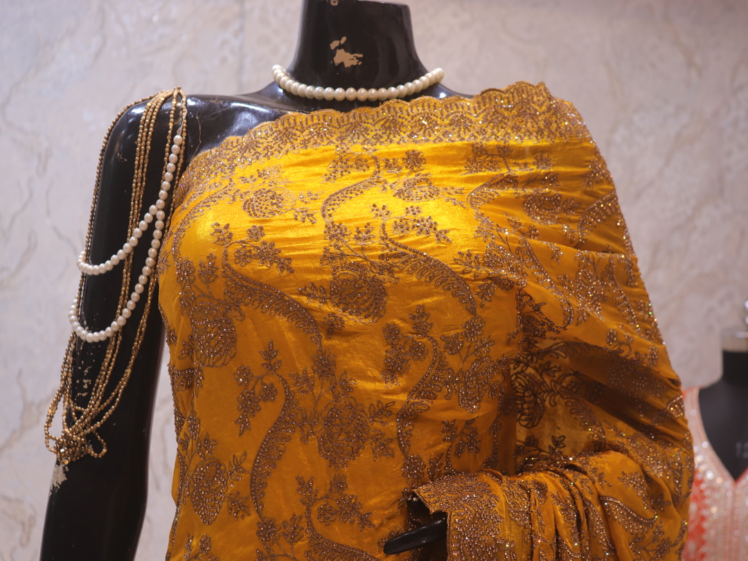 “The Sunflower Yellow” Premium Designer Saree