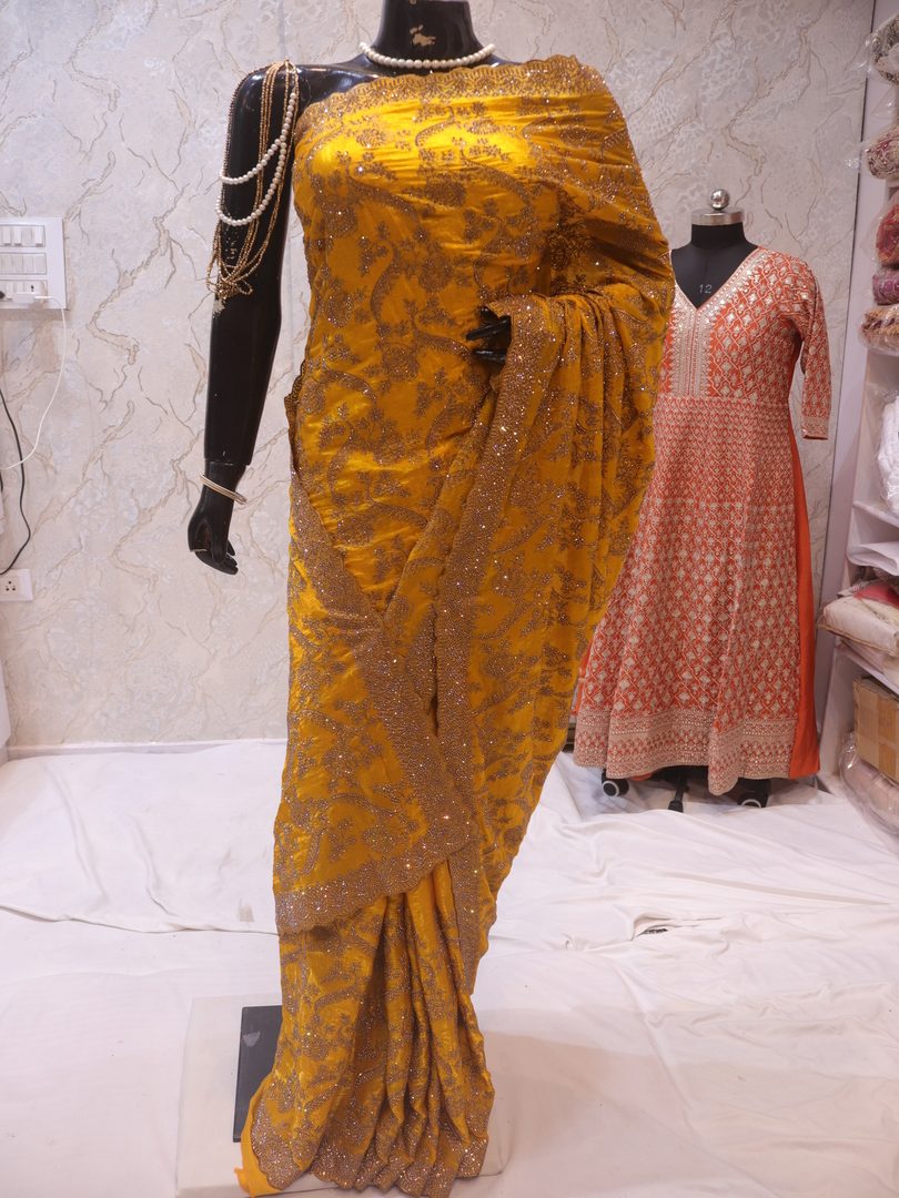 “The Sunflower Yellow” Premium Designer Saree - Image 3