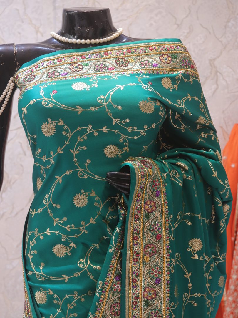 "The Persian Green" Premium Banarasi Silk Saree - Image 2