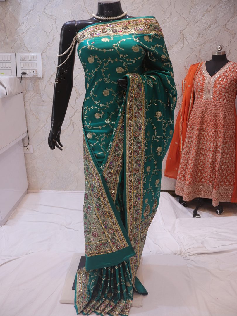 "The Persian Green" Premium Banarasi Silk Saree - Image 3