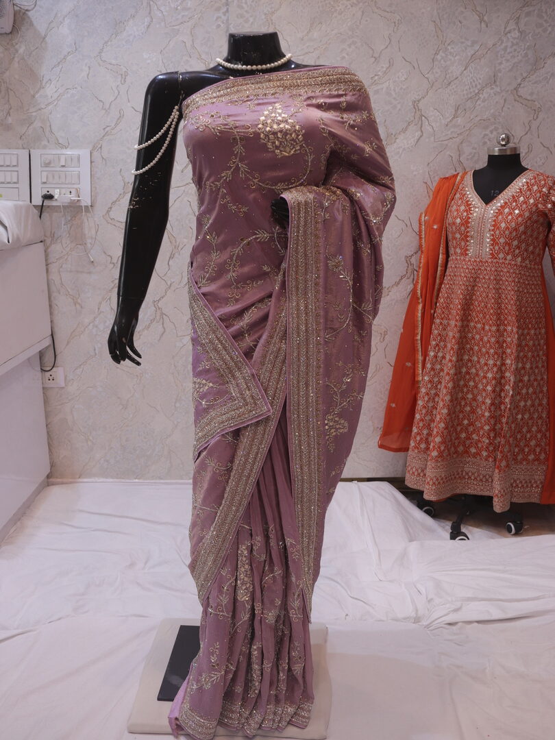 “The Lilac” Premium Handcrafted Saree - Image 3