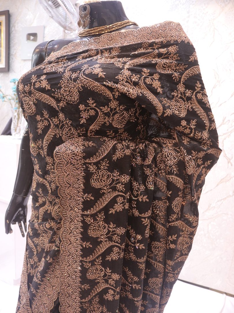 “The Stunning Black” Premium Designer Saree - Image 4