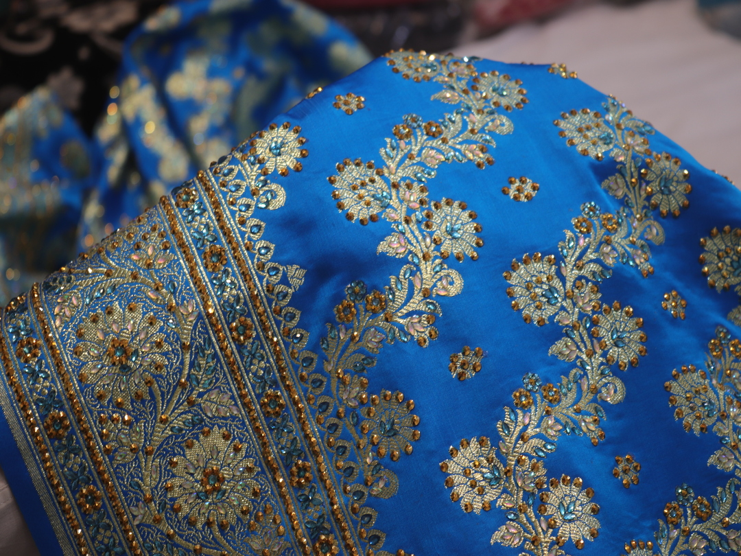 "The Cerulean Blue" Premium Bridal Banarasi Silk Saree - Image 5