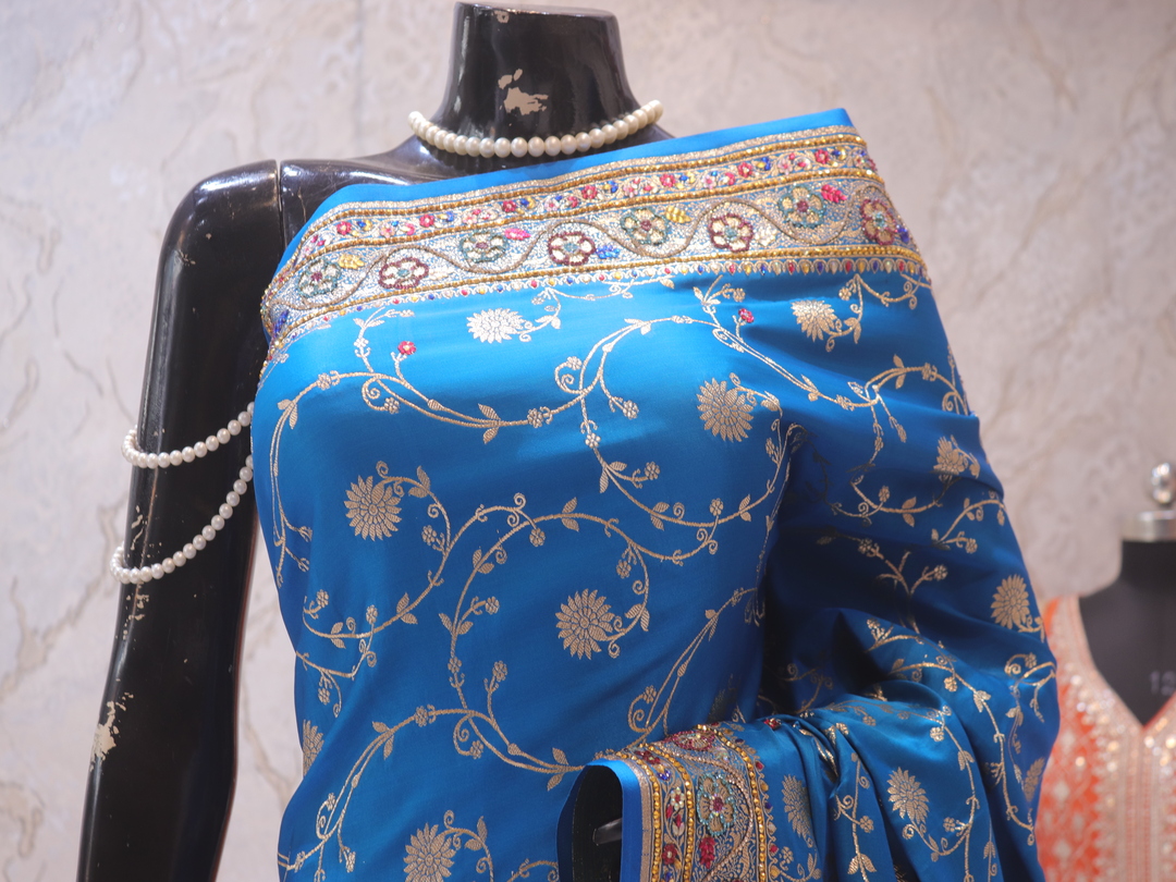"The French Blue" Vol 11 Premium Bridal Banarasi Silk Saree