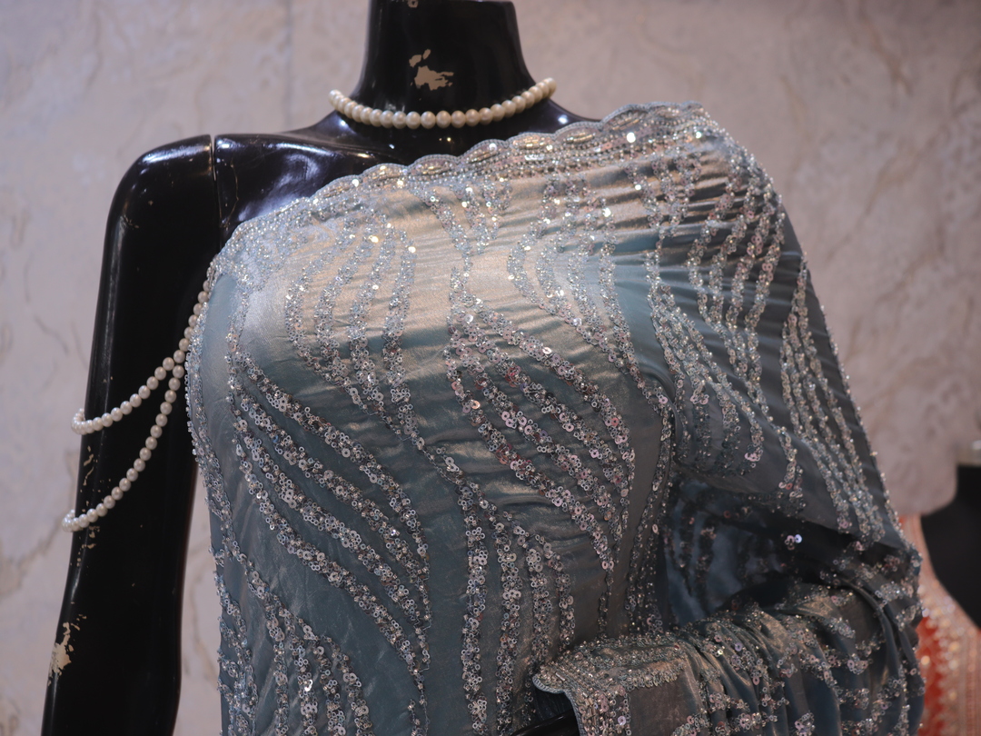 "The Turkish Blue" Premium Designer Saree