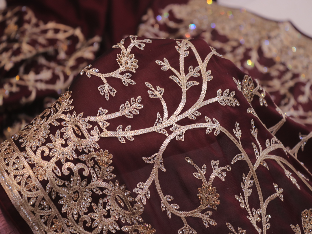 "The Garnet" Premium Wedding Wear Saree - Image 5