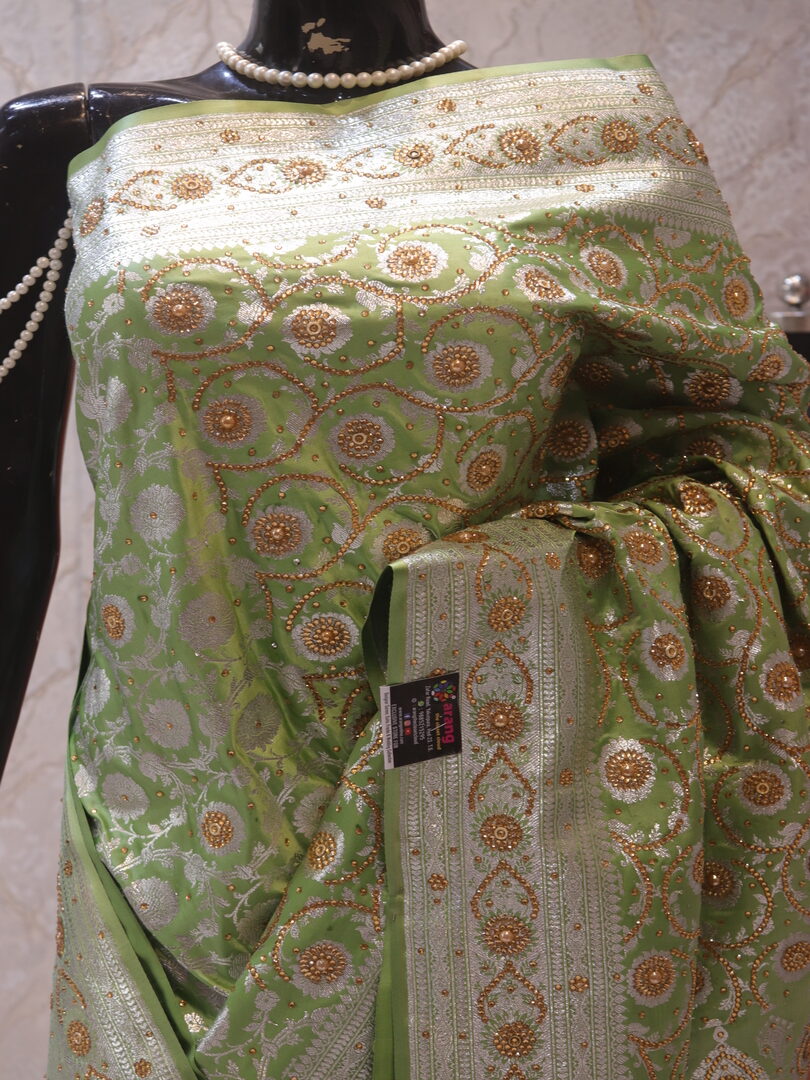 "The French Green" Vol 2 Premium Banarasi Saree - Image 2